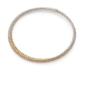 George K 14k and Silver Beaded Triple Row Bracelet